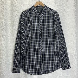 KENNETH COLE Reaction Plaid Long Sleeve Button Down Collared Shirt